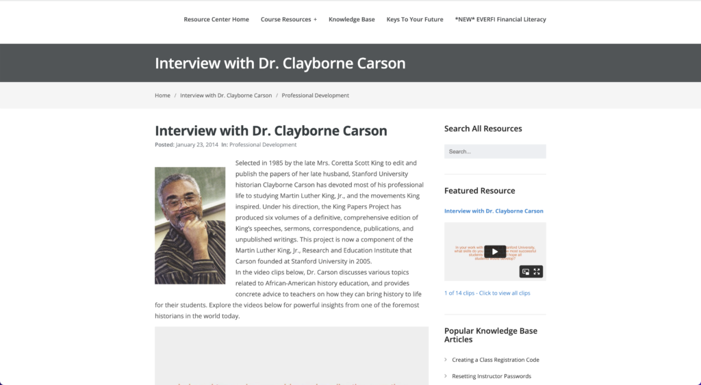 Interview with Dr. Clayborne Carson