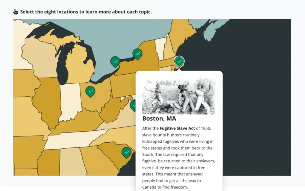 interactive learning of slavery in the us