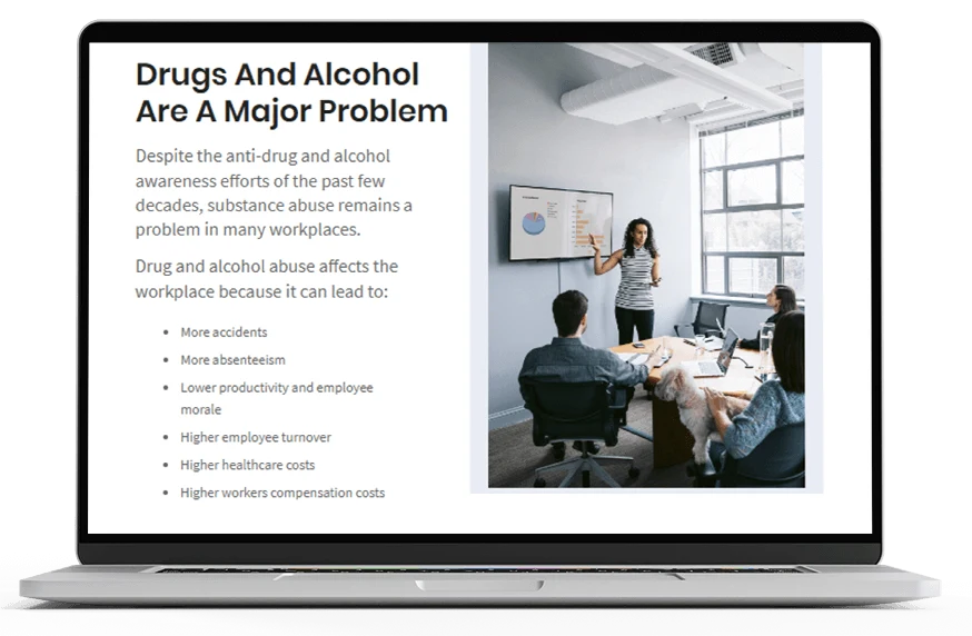 lesson on drugs & alcohol at work